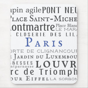 Paris and its landmarks mouse mat