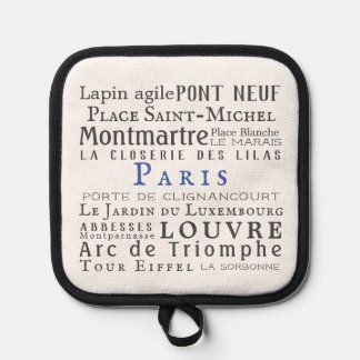Paris and its landmarks pot holder