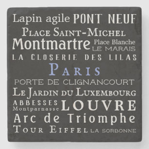 Paris and its landmarks stone coaster
