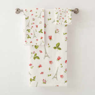 Paris and Roses Bath Towel Set