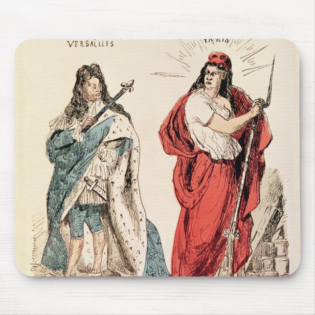 Paris and Versailles Glaring at Each Other, 1871 Mouse Mat (Front)