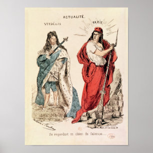 Paris and Versailles Glaring at Each Other, 1871 Poster