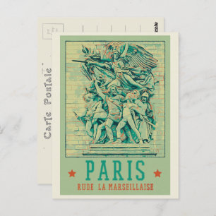 Paris Arc de Triomphe illustration France Postcard