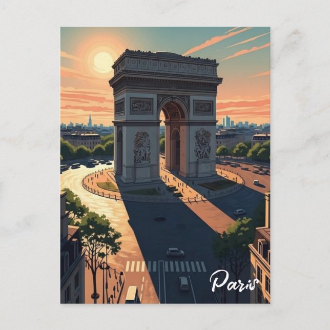 Paris Arc de Triomphe Postcard (Front)