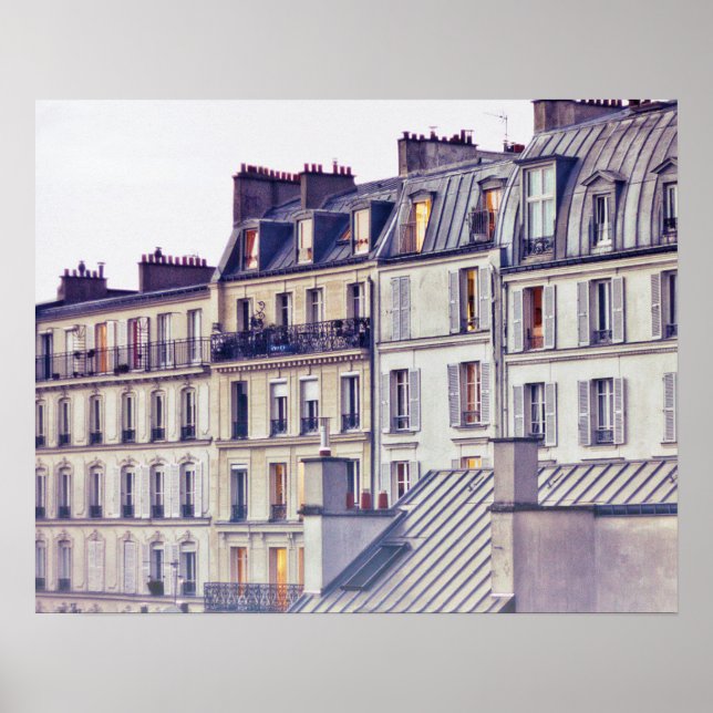 Paris Architecture | Roof Top Building Poster (Front)