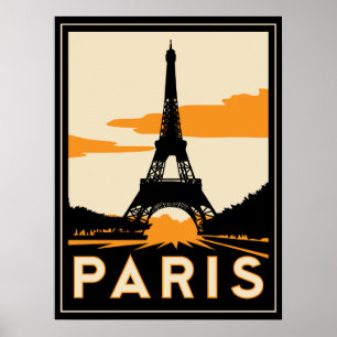 paris art deco retro poster