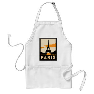 paris art deco retro travel poster standard apron