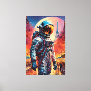 Paris astronaut canvas print