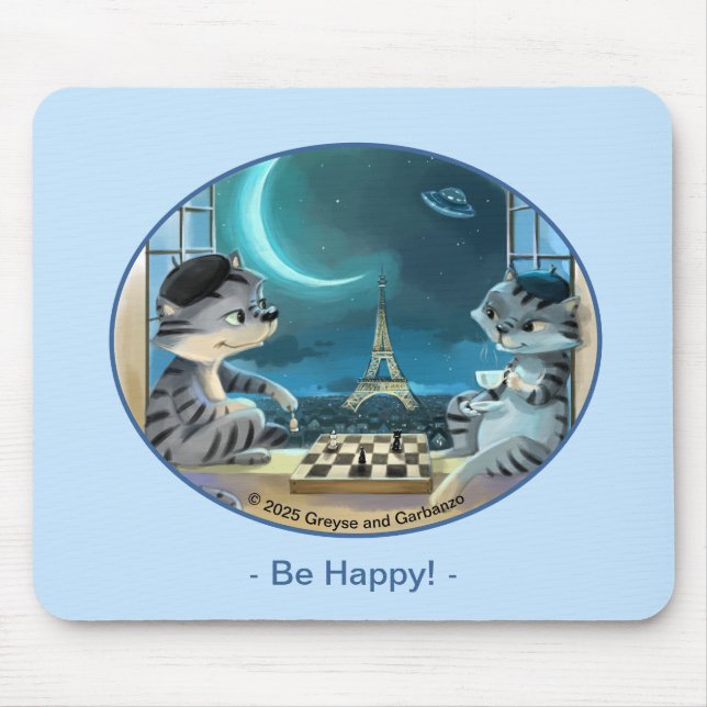 Paris at Night Mousepad  - Happy  (Front)