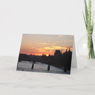 Paris at sunset blank greeting card