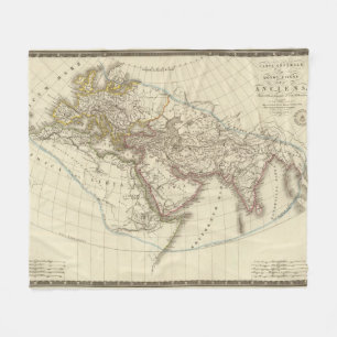 Paris atlas map fleece blanket