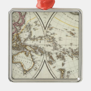 Paris Atlas Map Metal Tree Decoration