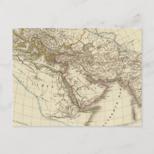 Paris atlas map postcard