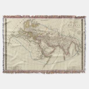 Paris atlas map throw blanket