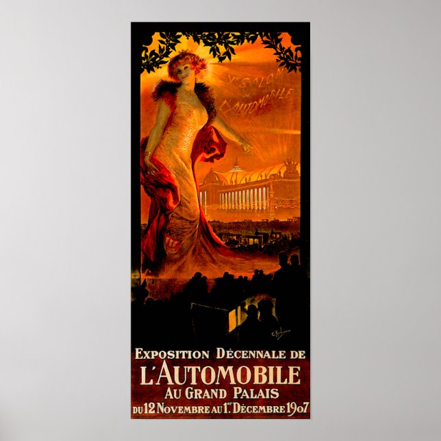 Paris Auto Show 1907 ~ Vintage Automobile Ad Poster (Front)