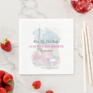 Paris Baby Shower Eiffel Tower Gender Neutral Napkin