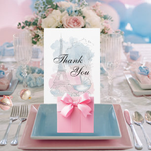 Paris Baby Shower Eiffel Tower Gender Neutral Thank You Card