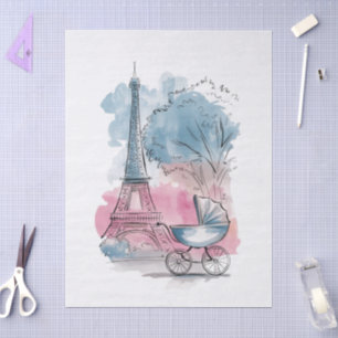 Paris Baby Shower Eiffel Tower Gender Neutral Tissue Paper
