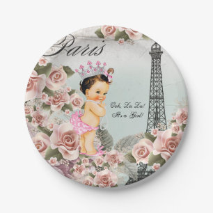 Paris Baby Shower Paper Plate