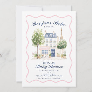 Paris Baby Shower Parisian Cafe Tea Party Invitation
