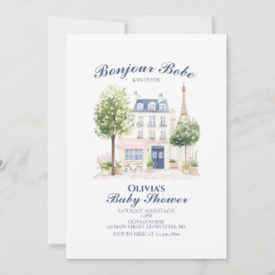 Paris Baby Shower Parisian Cafe Tea Party Invitation