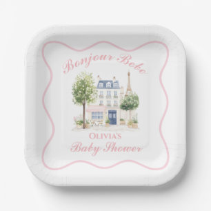 Paris Baby Shower Parisian Cafe Tea Party Paper Plate