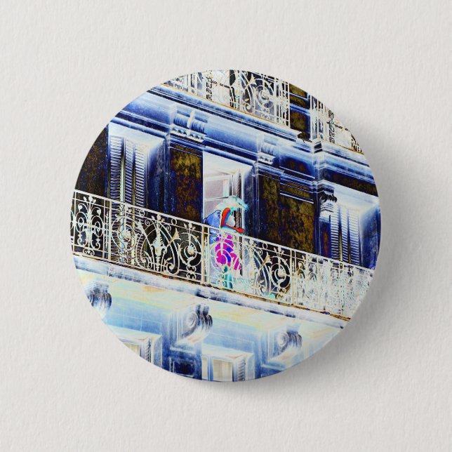 Paris Balcony 6 Cm Round Badge (Front)