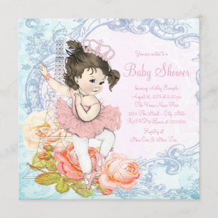 Paris Ballerina Baby Shower Invitation
