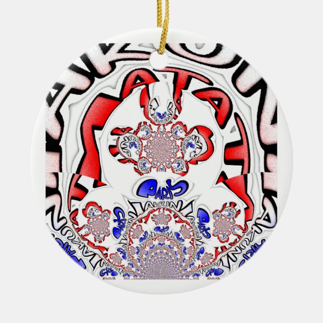 Paris beautiful amazing text quote design ceramic tree decoration (Front)