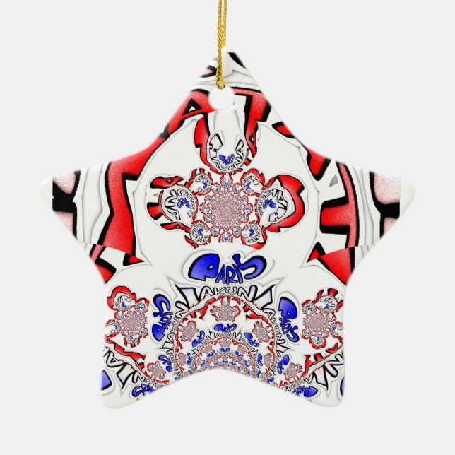 Paris beautiful amazing text quote design ceramic tree decoration (Front)