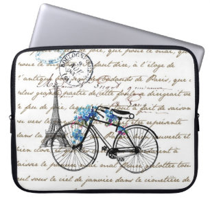 Paris Bicycle Forgetmenot Laptop Sleeve
