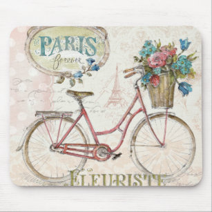 Paris Bike With Flowers In Front Mouse Mat