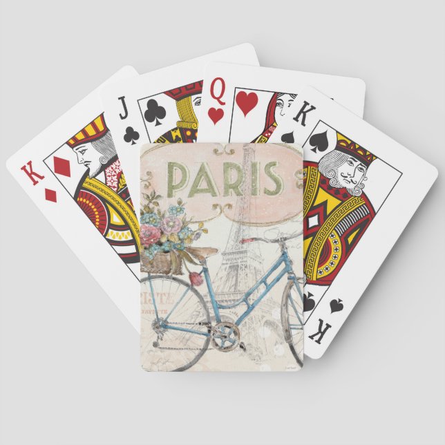 Paris Bike With Flowers Playing Cards (Back)