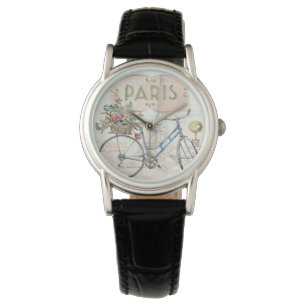 Paris Bike With Flowers Watch