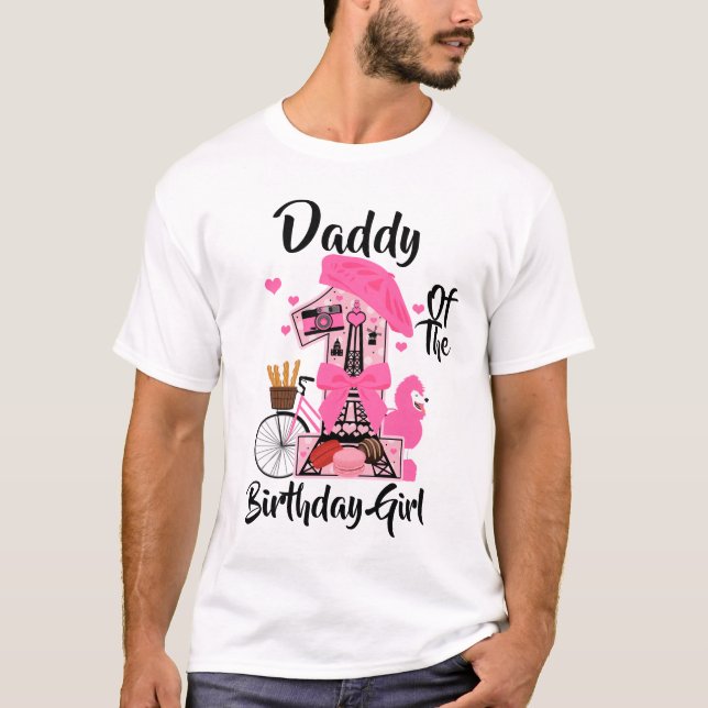 Paris Birthday Girl Daddy | Eiffel Tower T-Shirt (Front)