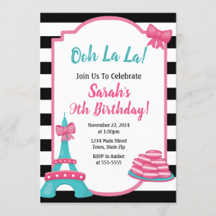 Paris Birthday Invitation French Invite