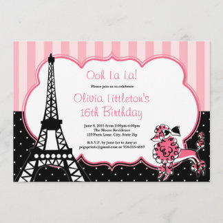 Paris Birthday Invitations Sweet 16