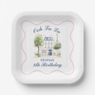 Paris Birthday Parisian Cafe Tea Party Paper Plate