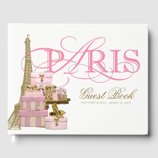 Paris Birthday Party Guest Books (Front)