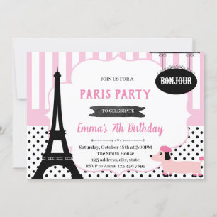 Paris birthday shower Invitation