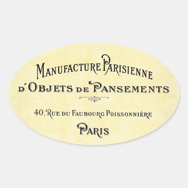 Paris Biz Card Oval Sticker (Front)