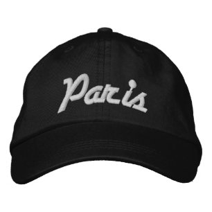 Paris Black and White Embroidered Hat