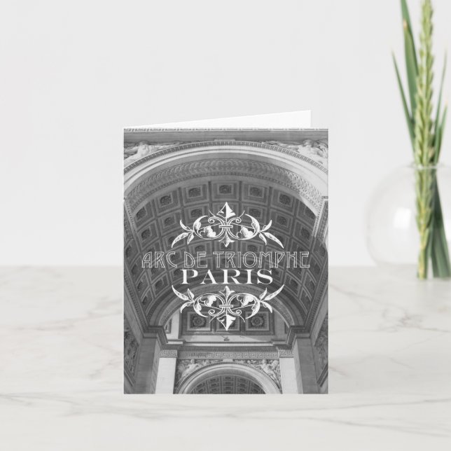 Paris Black and White Travel Notecard Arc Triomphe (Front)
