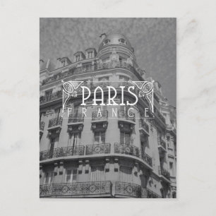 Paris Black and White Travel Postcard Architecture