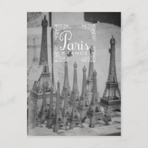 Paris Black and White Travel Postcard Souvenirs