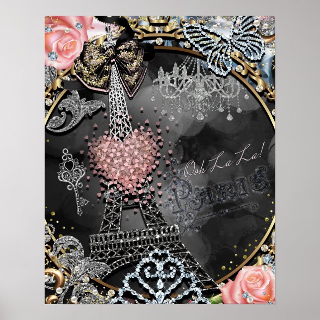 Paris Bling Glamour Sparkle France Girls Poster (Front)