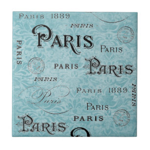 Paris   Blue Damask Tile