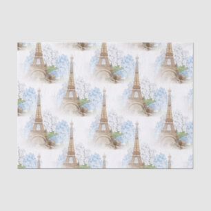 Paris Blue Hydrangea White Tissue Paper