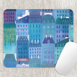 Paris Blue Mouse Mat<br><div class="desc">Painting based on Paris in the springtime, perfect for Francophiles and those who love to travel to France. Original art by Nic Squirrell.</div>