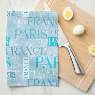 Paris Blue Tea Towel